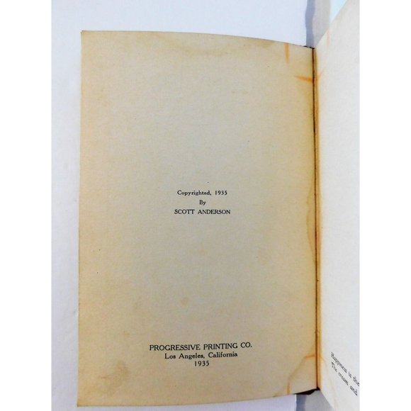 The Sunny Side of Life by Scott Anderson SIGNED Vintage 1935 Hardcover 572/1000 - Picture 6 of 7